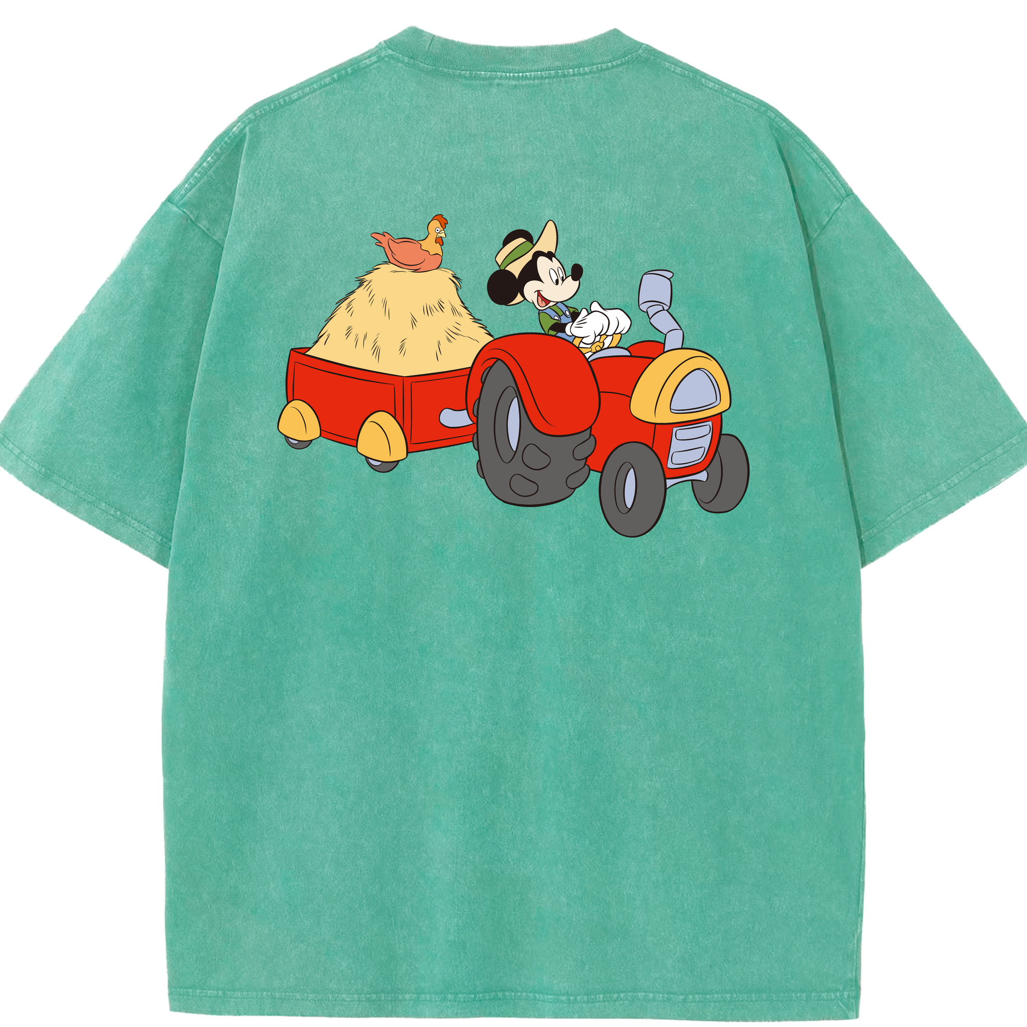 （画像用） ミッキーマウス Mickey Mouse 綿100% ヴィンテージ風 半袖Tシャツ（背面プリント）